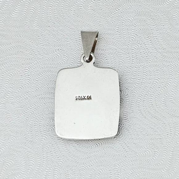 Silpada Very Rare Sterling Silver Square Black Onyx Stone Inlays Pendant HS028 - Picture 11 of 15